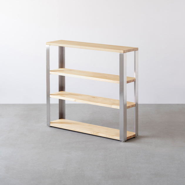 THE STORAGE SHELF 4段 / パイン × Stainless – KANADEMONO