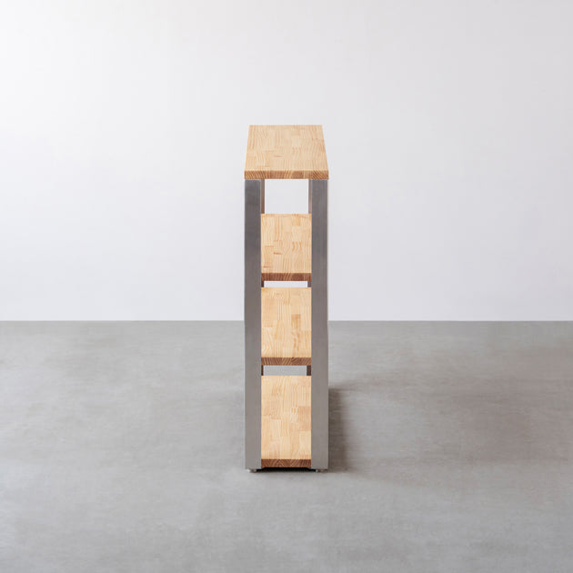 THE STORAGE SHELF 4段 / パイン × Stainless – KANADEMONO