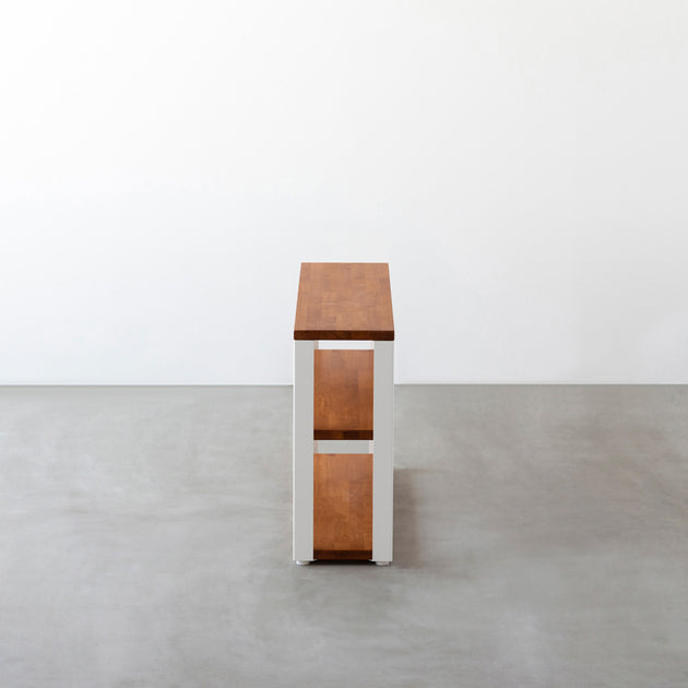 KANADEMONO かなでもの STORAGE SHELF 3段 ラバーウッド THE STORAGE SHELF 3段 / ラバーウッド ブラウン × White Steel