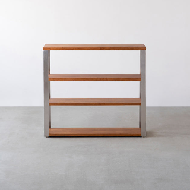 THE STORAGE SHELF 4段 / ラバーウッド ブラウン × Stainless – KANADEMONO