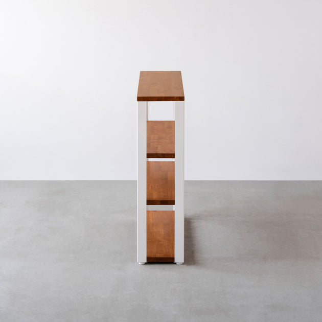THE STORAGE SHELF 4段 / ラバーウッド ブラウン × White Steel