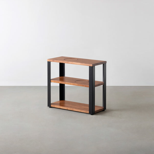 KANADEMONO かなでもの STORAGE SHELF 3段 ラバーウッド THE STORAGE SHELF 3段 / ラバーウッド ナチュラル × Black Steel ネコ