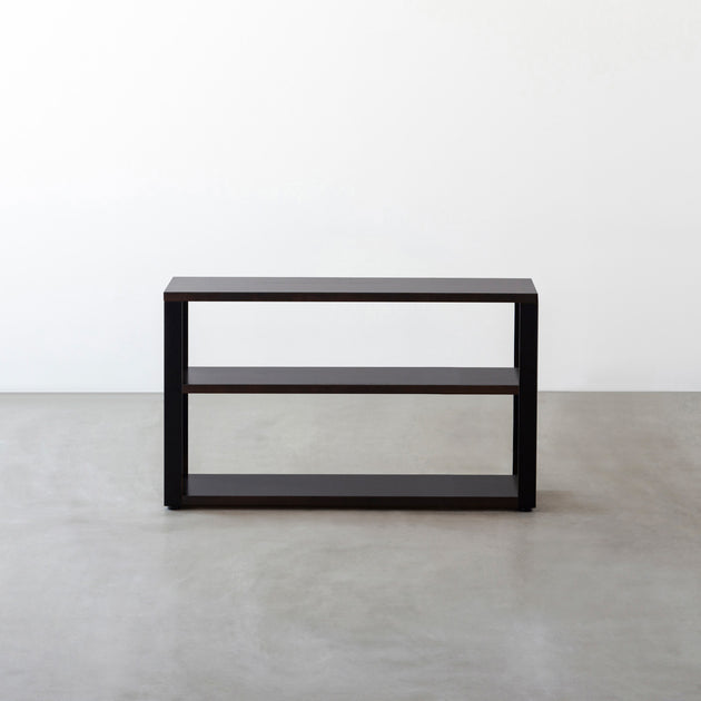 ラバーウッド ブラックブラウン 木製シェルフ 3段 ラバーウッド ブラックブラウン 木製シェルフ 3段 ラバーウッド