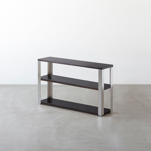 ラバーウッド ブラックブラウン 木製シェルフ 3段 THE STORAGE SHELF 3