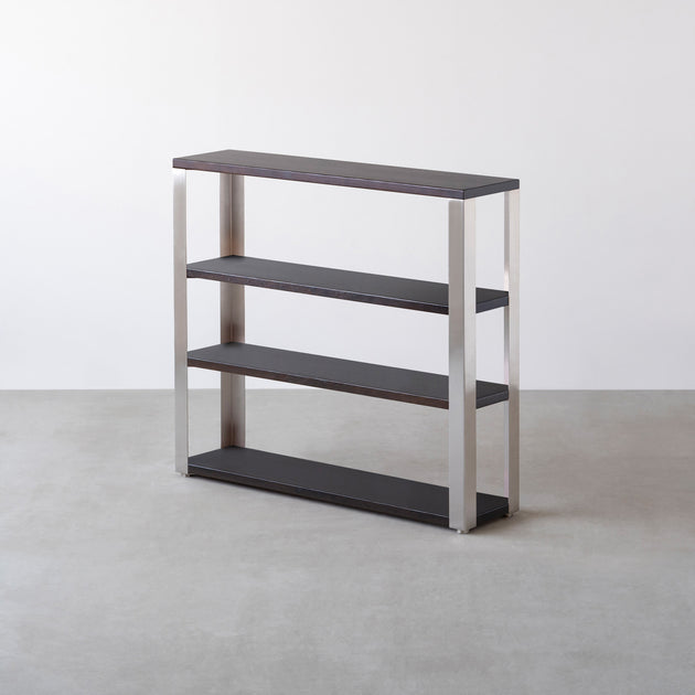 THE STORAGE SHELF 4段 / ラバーウッド ブラックブラウン × Stainless