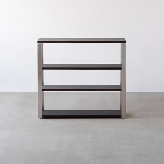 THE STORAGE SHELF 4段 / ラバーウッド ブラックブラウン × Stainless