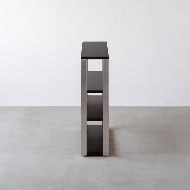 THE STORAGE SHELF 4段 / ラバーウッド ブラックブラウン × Stainless