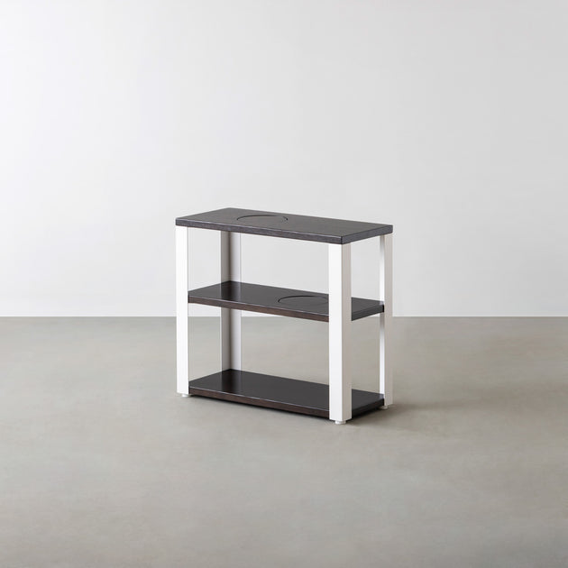 THE STORAGE SHELF 3段 / ラバーウッド ブラックブラウン × White