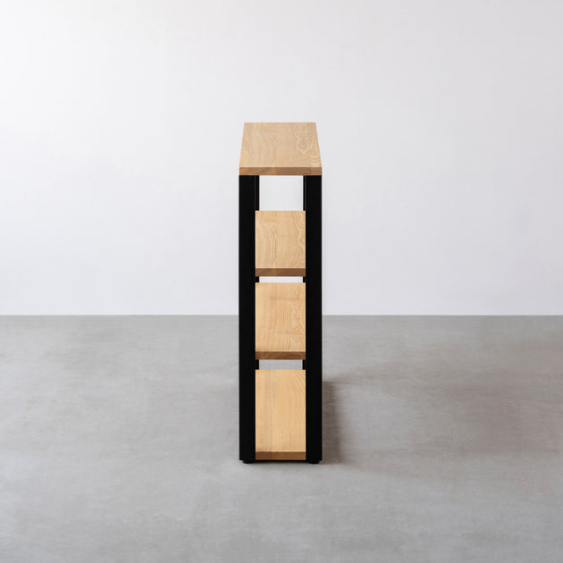 THE STORAGE SHELF 4段 / 無垢 ホワイトアッシュ × Black Steel