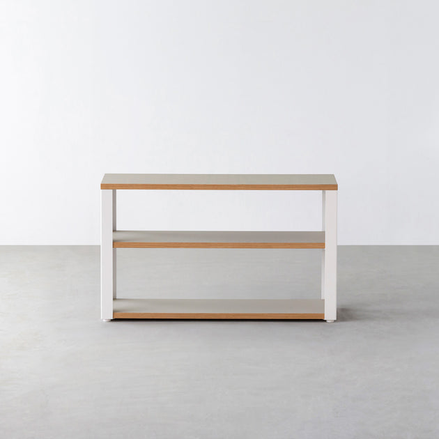 THE STORAGE SHELF 3段 / リノリウム 全32色 × White Steel – KANADEMONO