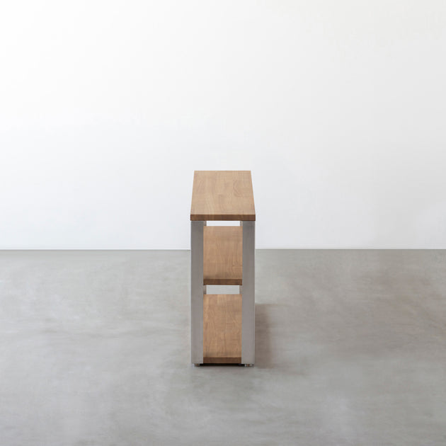 THE STORAGE SHELF 3段 / ラバーウッド アッシュグレー × Stainless