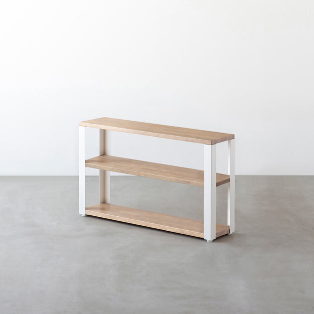 KANADEMONO かなでもの STORAGE SHELF 3段 ラバーウッド THE STORAGE SHELF 3段 / ラバーウッド アッシュグレー × White Steel