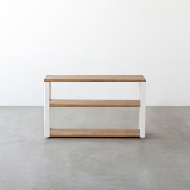 THE STORAGE SHELF 3段 / ラバーウッド アッシュグレー × White Steel