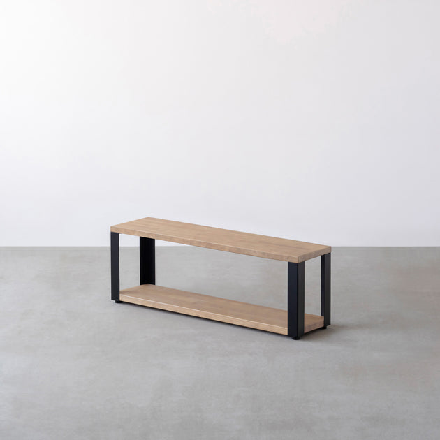 THE STORAGE SHELF 2段 / ラバーウッド アッシュグレー × Black