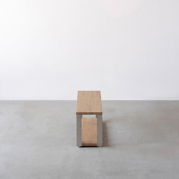 THE STORAGE SHELF 2段 / ラバーウッド アッシュグレー × Stainless