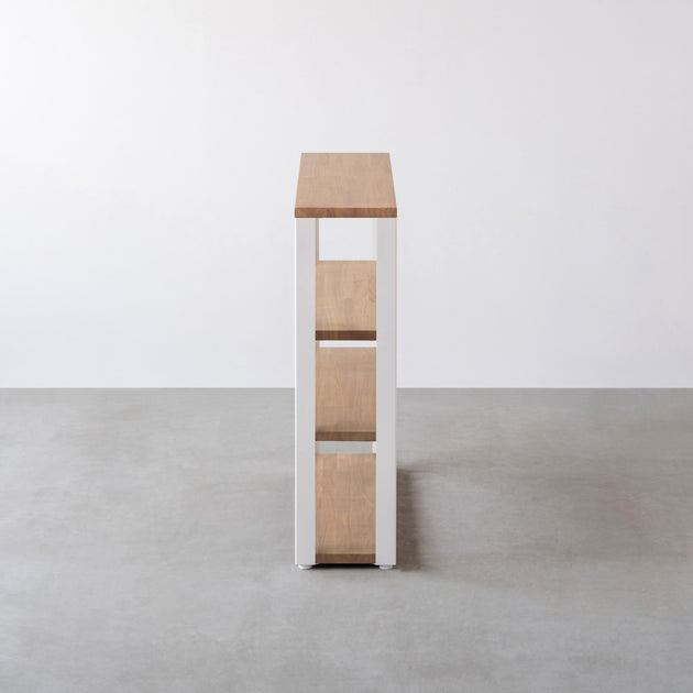 THE STORAGE SHELF 4段 / ラバーウッド アッシュグレー × White Steel