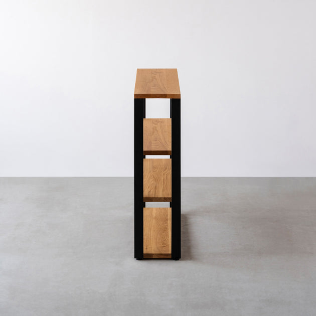 THE STORAGE SHELF 4段 / 無垢 ホワイトオーク × Black Steel – KANADEMONO