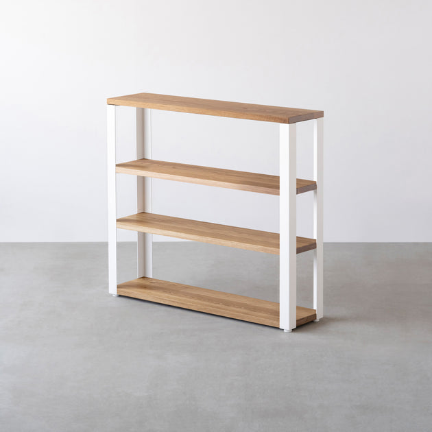 Kanademono THE STORAGE SHELF ホワイトオーク THE STORAGE SHELF 4段 / 無垢 ホワイトオーク × White Steel