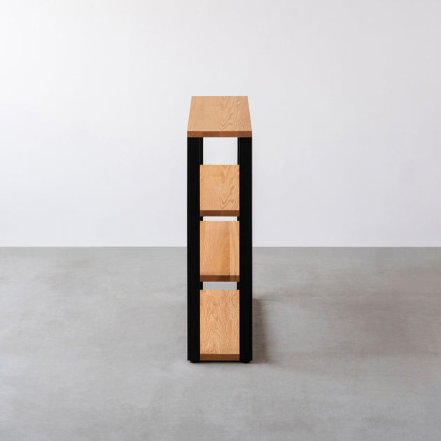 THE STORAGE SHELF 4段 / 無垢 レッドオーク × Black Steel – KANADEMONO
