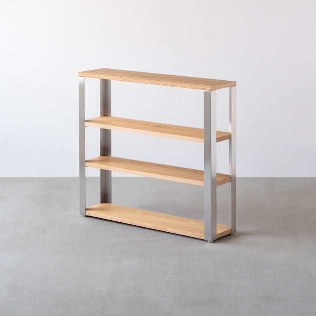 THE STORAGE SHELF 4段 / ホワイトオーク × Stainless – KANADEMONO