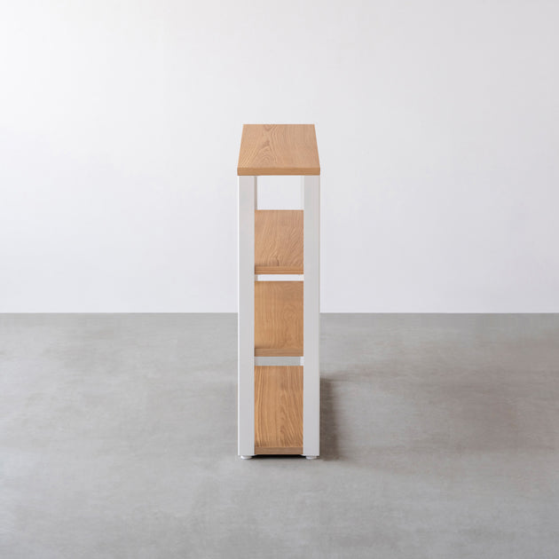 Kanademono THE STORAGE SHELF ホワイトオーク THE STORAGE SHELF 4段 / 無垢 ホワイトオーク × White Steel