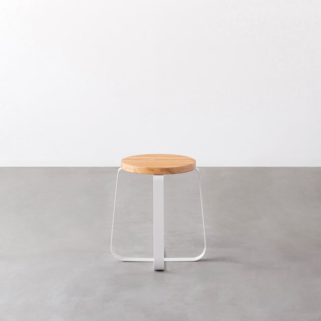 THE STOOL / ラバーウッド ナチュラル × White Steel Standard