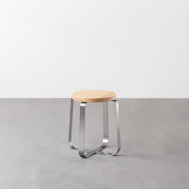 KANADEMONO THE STOOL 無垢ホワイトアッシュ THE STOOL / 無垢 ホワイトアッシュ × Stainless Standard – KANADEMONO