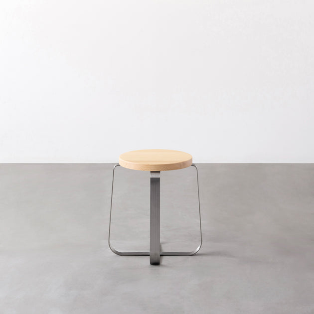 THE STOOL / 無垢 ホワイトアッシュ × Stainless Standard – KANADEMONO