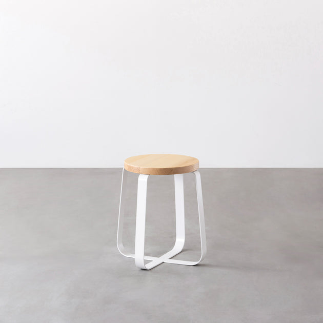 THE STOOL / 無垢 ホワイトアッシュ × White Steel Standard – KANADEMONO