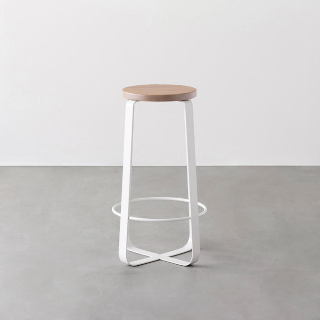 KANADEMONO THE STOOL / ラバーウッド アッシュグレー THE STOOL / ラバーウッド アッシュグレー × White Steel High