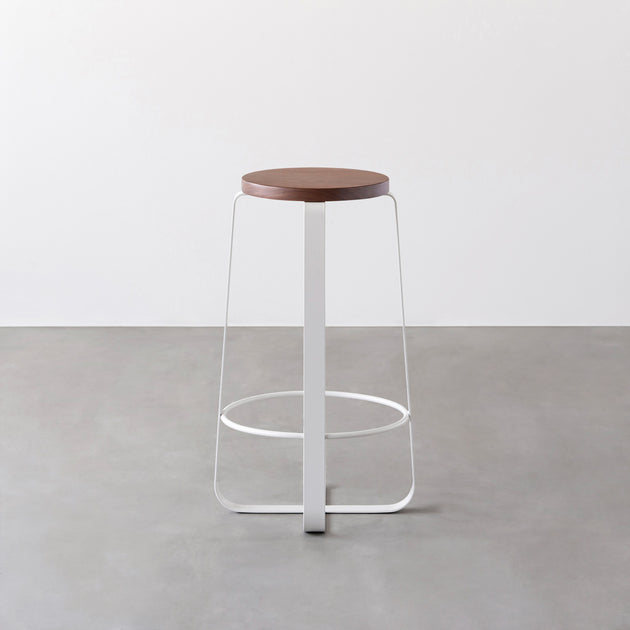 THE STOOL / 無垢 ウォルナット × White Steel High – KANADEMONO