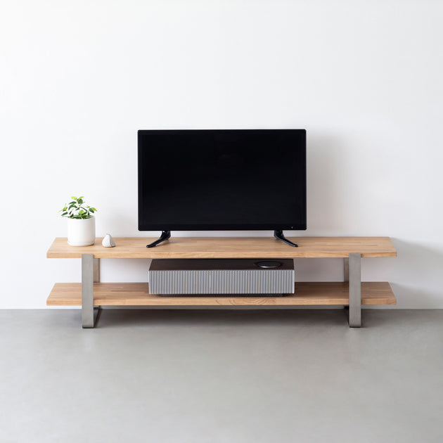 THE TV BOARD / LOW TABLE ラバーウッド アッシュグレー × Stainless