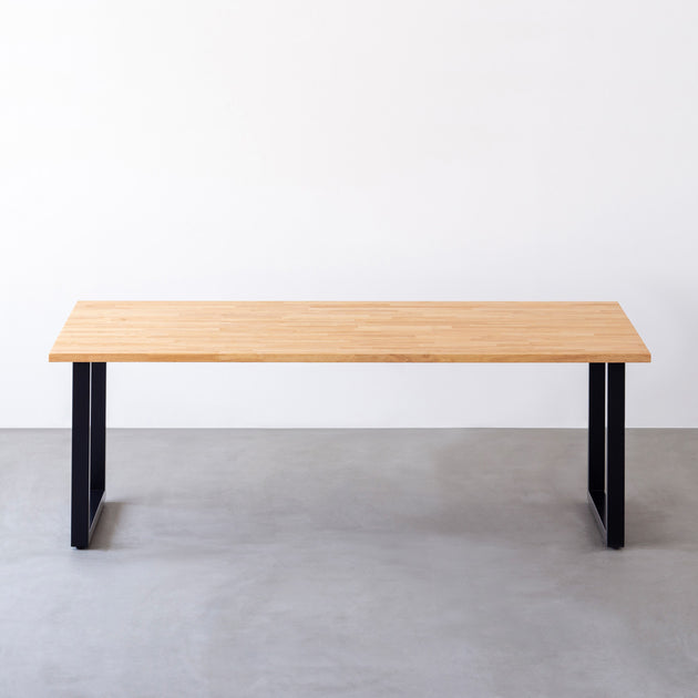 THE TABLE / ラバーウッド ナチュラル × Black Steel × W181 - 200cm