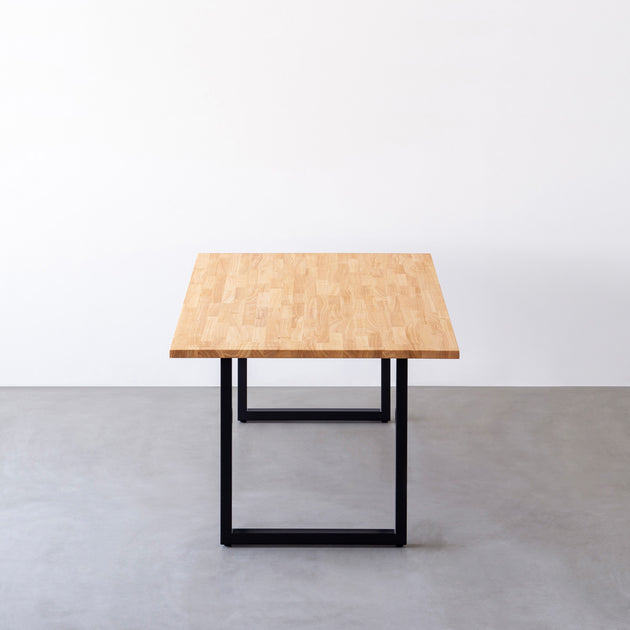 【4/6まで！最終値下げ！】THE TABLE ラバーウッド ナチュラル THE TABLE / ラバーウッド ナチュラル × Black Steel × W181 - 200cm