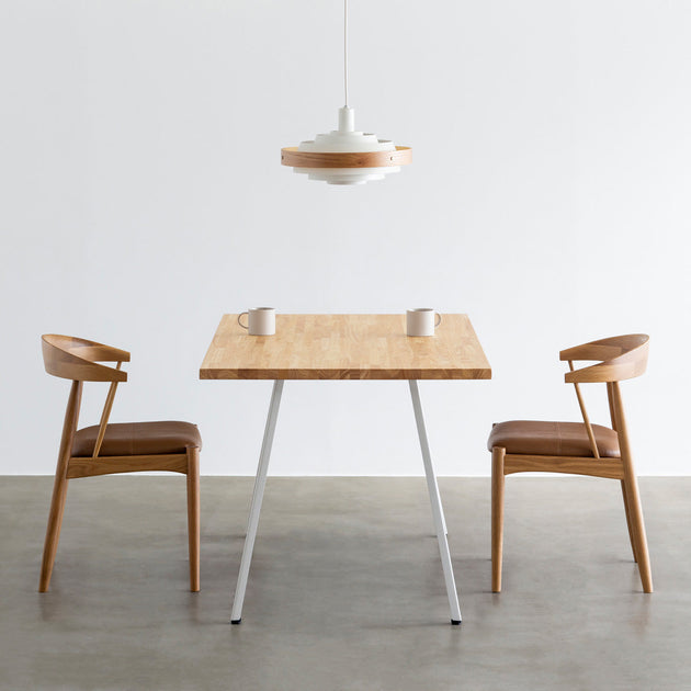 OUTLET】THE TABLE / ラバーウッド ナチュラル × White Steel Slimline
