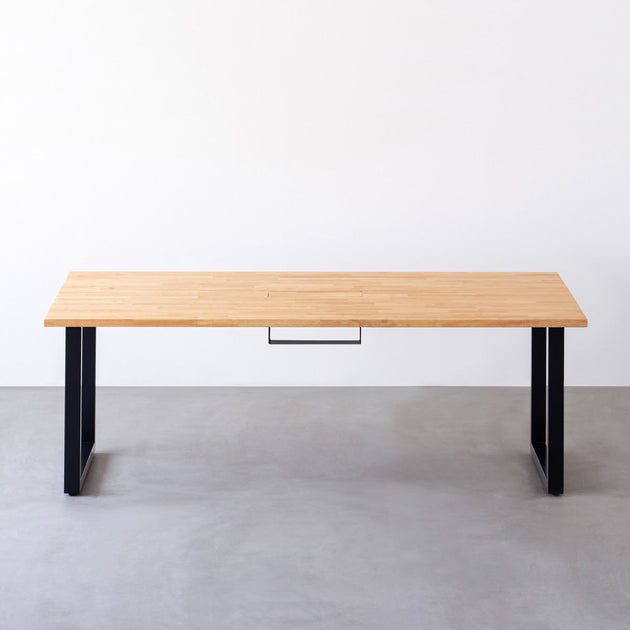 THE TABLE / ラバーウッド ナチュラル × Black Steel × W181 - 200cm