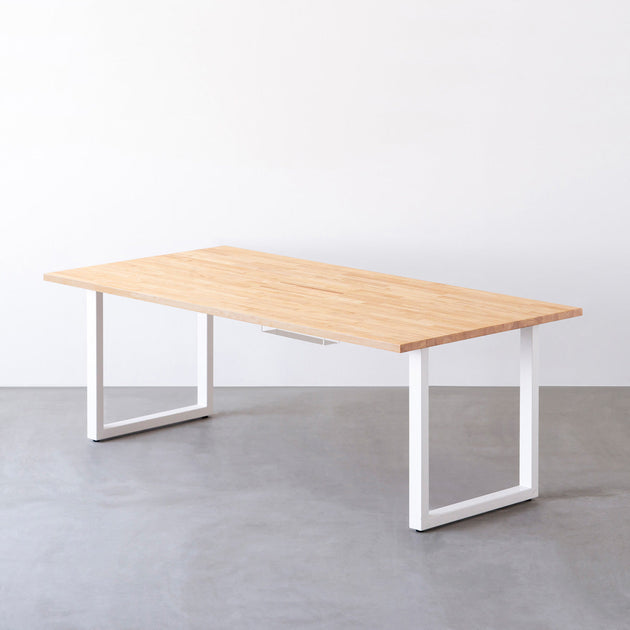 THE TABLE / ラバーウッド ナチュラル × White Steel × W181 - 200cm