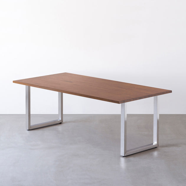THE TABLE / ラバーウッド ブラウン × Stainless × W181 - 200cm 