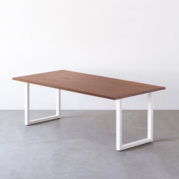 THE TABLE / ラバーウッド ブラウン × White Steel × W181 - 200cm