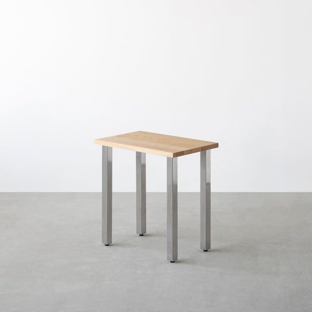 THE TABLE / コンパクトデスク 無垢 ホワイトアッシュ × Stainless