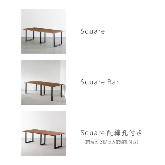 ミーティングテーブル6人用セット[A] ラバーウッド ブラウン × Black
