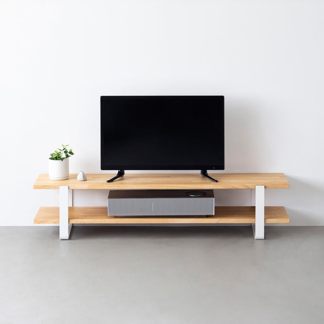 THE TV BOARD / LOW TABLE ラバーウッド ナチュラル × White Steel