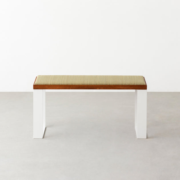 THE TATAMI BENCH / ラバーウッド ブラウン × White Steel Line 