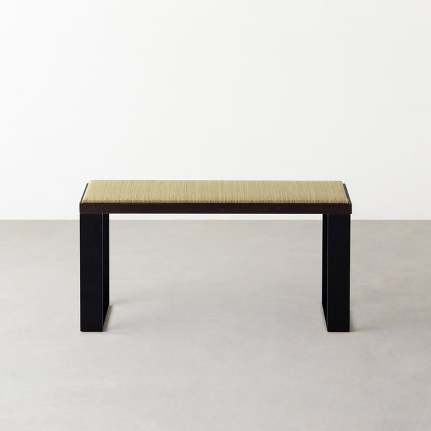 ☆ゆかり☆ 楠ベンチ＊補強貫有(2台)オーダー製作○確認 THE TATAMI BENCH / ラバーウッド ブラックブラウン × Black Steel
