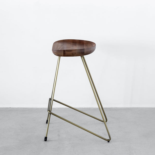 Elegant - Modern Walnut High Stool Brown – KANADEMONO