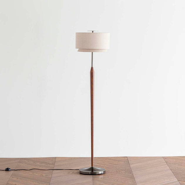 Pole - Double Fabric Shade Floor Lamp – KANADEMONO