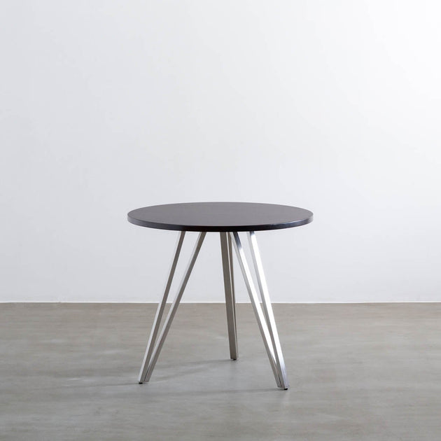 KANADEMONO ラウンド天然木シリーズ　　ステンレス脚　送料無料 THE CAFE TABLE / ラバーウッド Stainless 3pin × ラウンド φ60