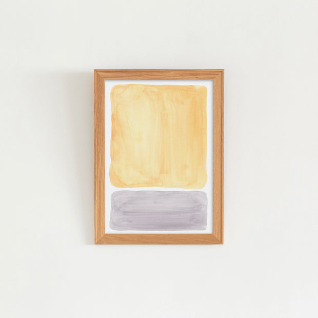 KANADEMONOのイエローとグレーの水彩がお部屋の雰囲気を明るくするアートA2＋ナチュラルフレーム