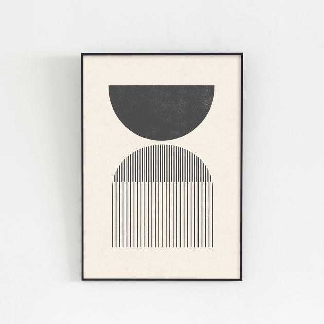 ALUMI Art Frame 暮らしにアートを Black ＋ Line Geometric #1 – KANADEMONO