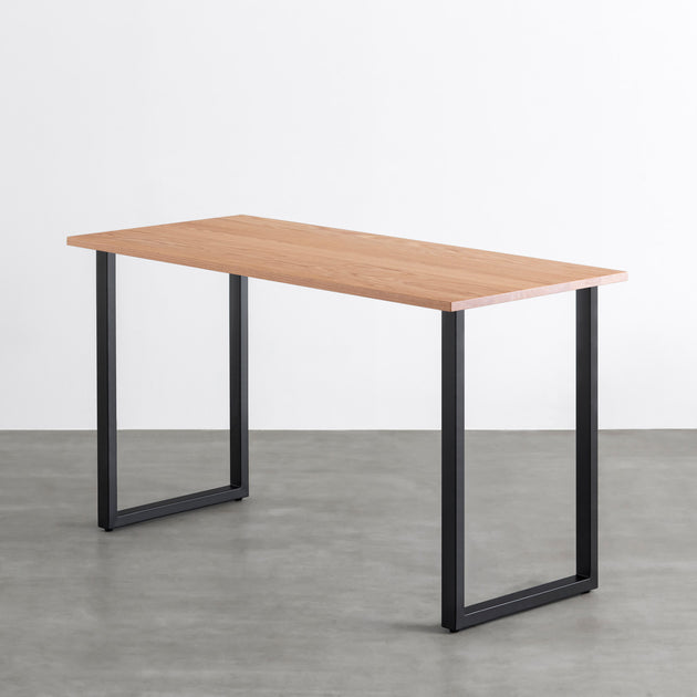 KANADEMONO スタンディングデスク THE TABLE / スタンディングデスク × 無垢 レッドオーク × Black Steel